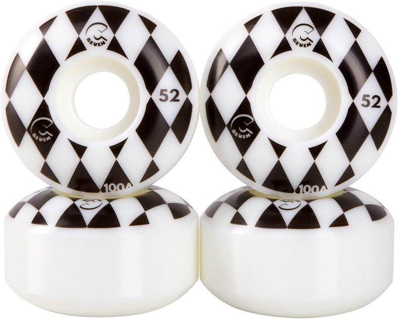 Cal 7 Catch-22 Skateboard Wheels, 52mm & 100A, Black & White Design, Great for Trick, Street & More - Image 1